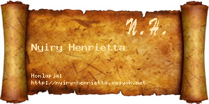 Nyiry Henrietta névjegykártya